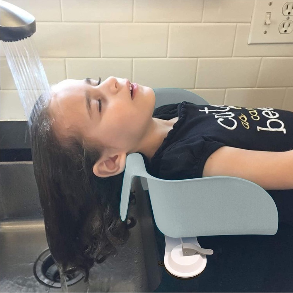 Shampoo Buddy Portable Hair Wash Basin, Tear-Free Rinser For Children - Grey